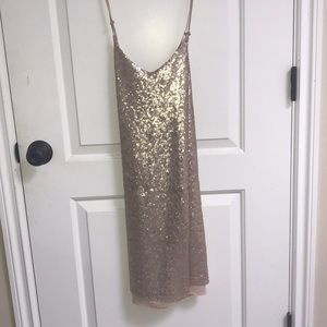 Gold sequin dress